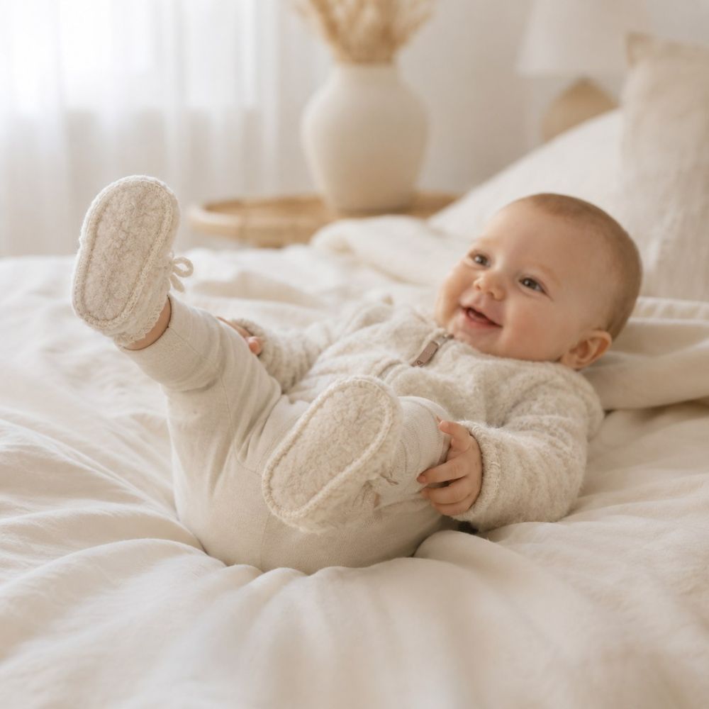 Buciki dziecięce wełniane Nevada 6-12m beige