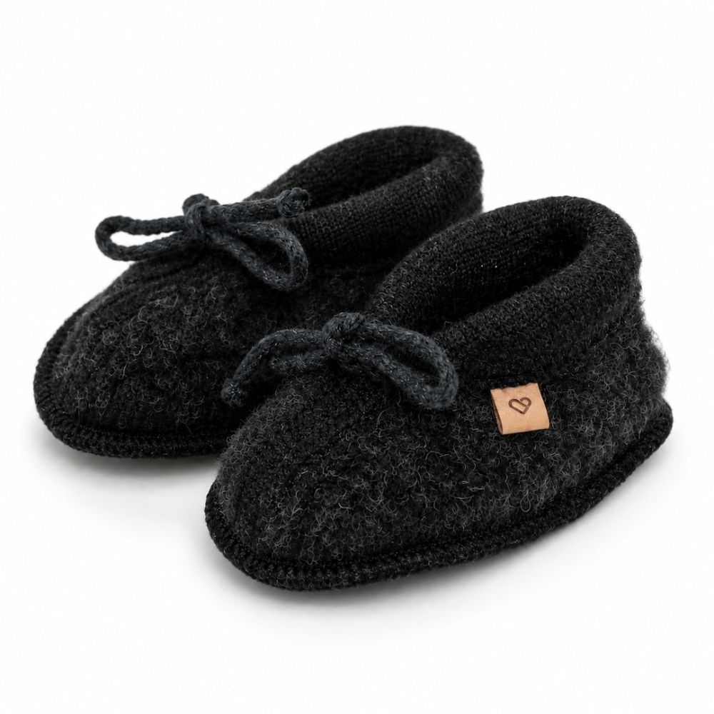 Buciki dziecięce wełniane Nevada 0-6m anthracite