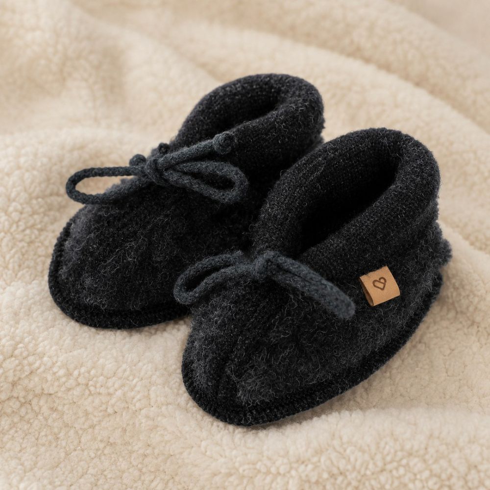 Buciki dziecięce wełniane Nevada 0-6m anthracite