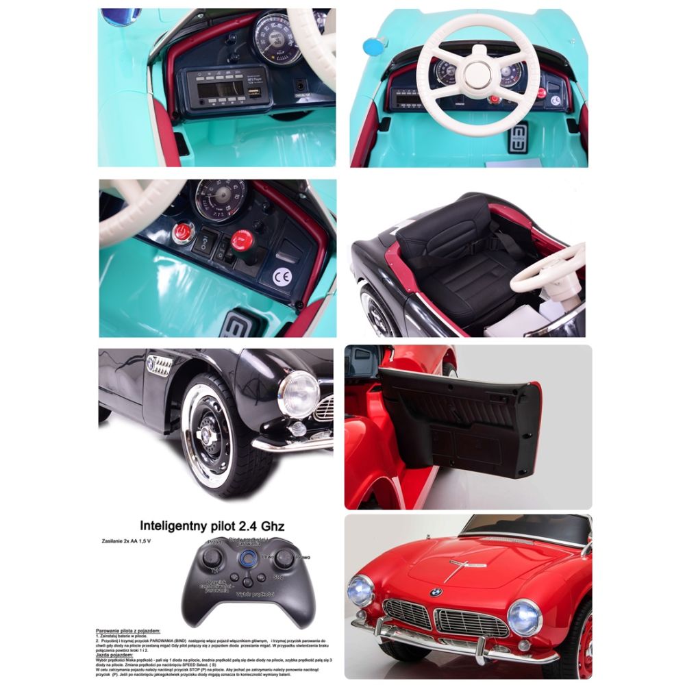 ORIGINALUS BMW 507, MINKŠTI RATAI, MINKŠTA SĖDYNĖ, SŪPUOKLĖS FUNKCIJA, VISOS PAPILDOMOS FUNKCIJOS/SX1938