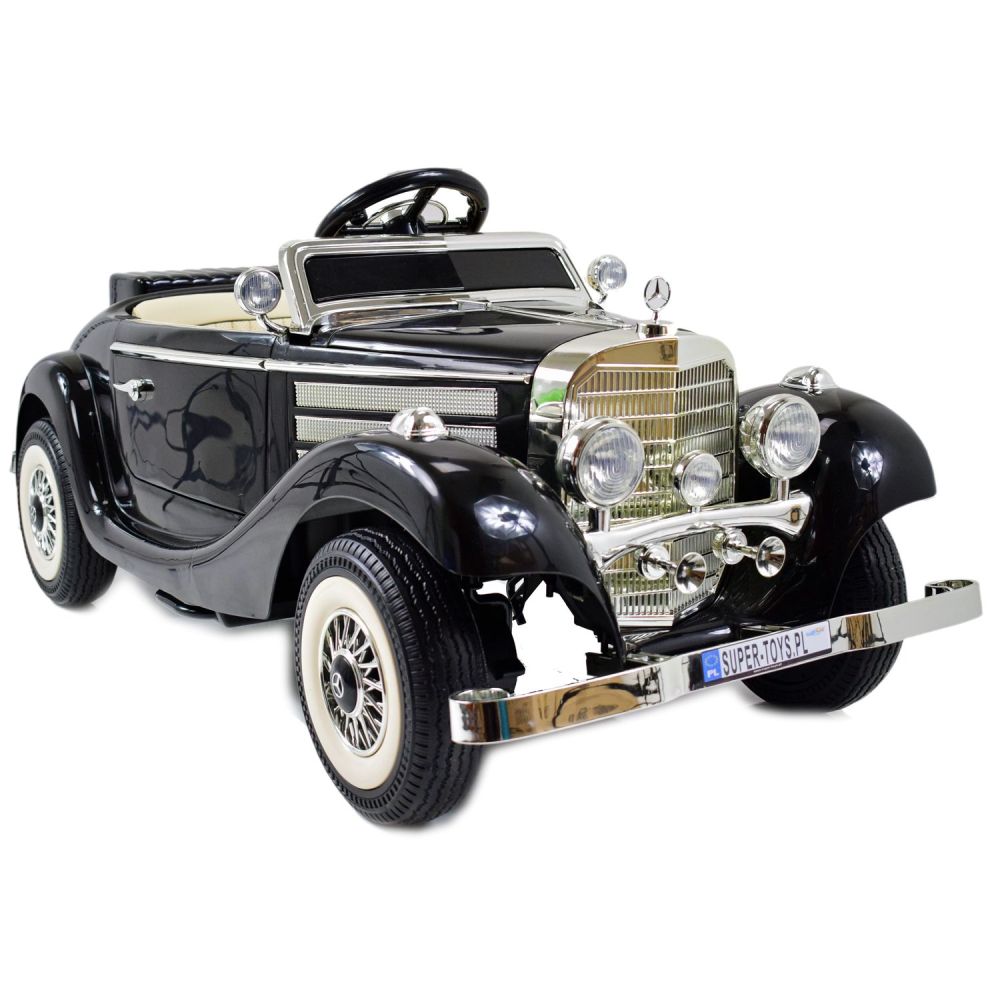 „MERCEDES“ RETRO TIPAS 540K VAIKAMS IR TĖVAMS, MINKŠTI EVA RATAI, MINKŠTA SĖDYNĖ, VISOS FUNKCIJOS / A200