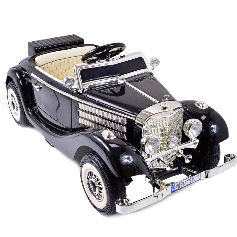 „MERCEDES“ RETRO TIPAS 540K VAIKAMS IR TĖVAMS, MINKŠTI EVA RATAI, MINKŠTA SĖDYNĖ, VISOS FUNKCIJOS / A200