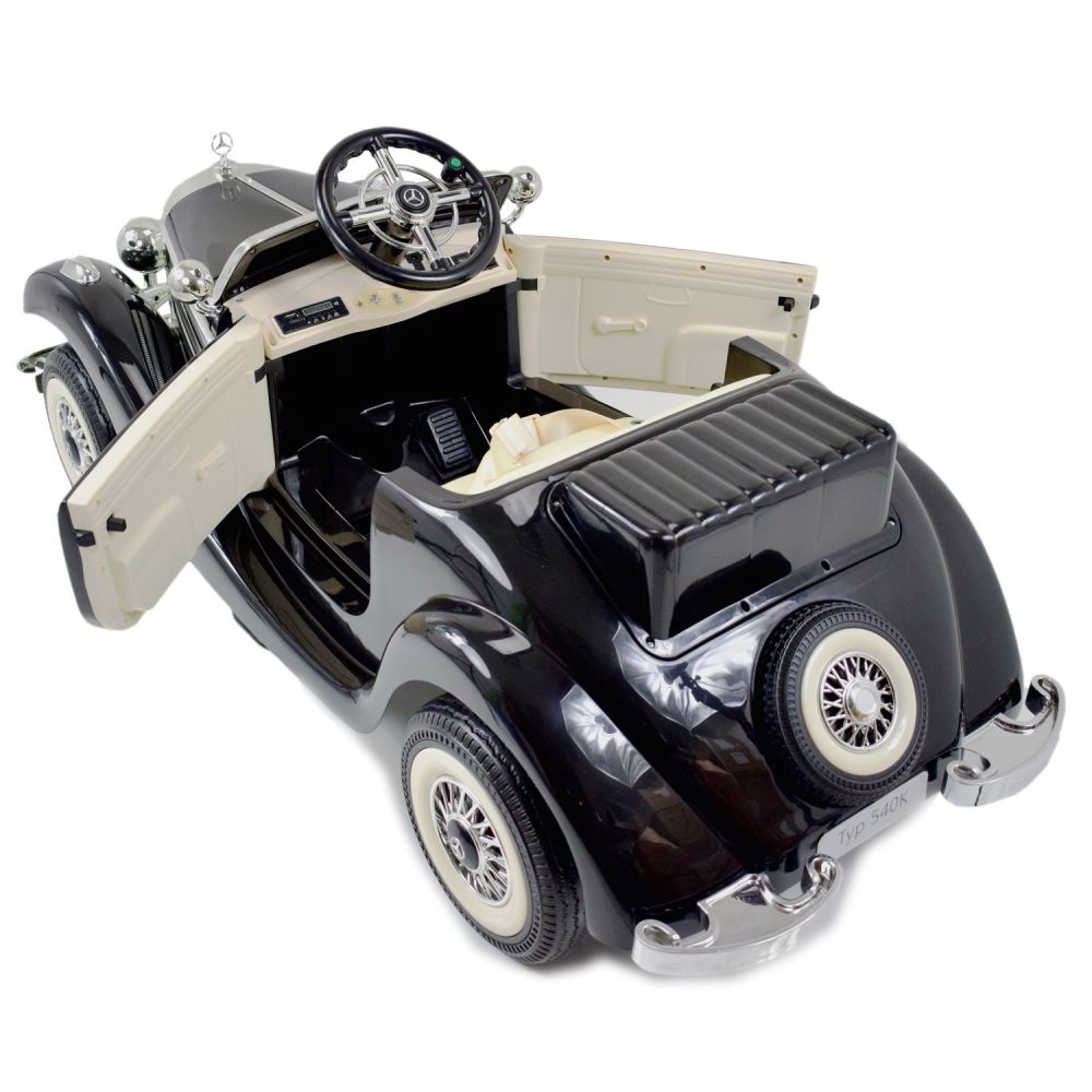„MERCEDES“ RETRO TIPAS 540K VAIKAMS IR TĖVAMS, MINKŠTI EVA RATAI, MINKŠTA SĖDYNĖ, VISOS FUNKCIJOS / A200