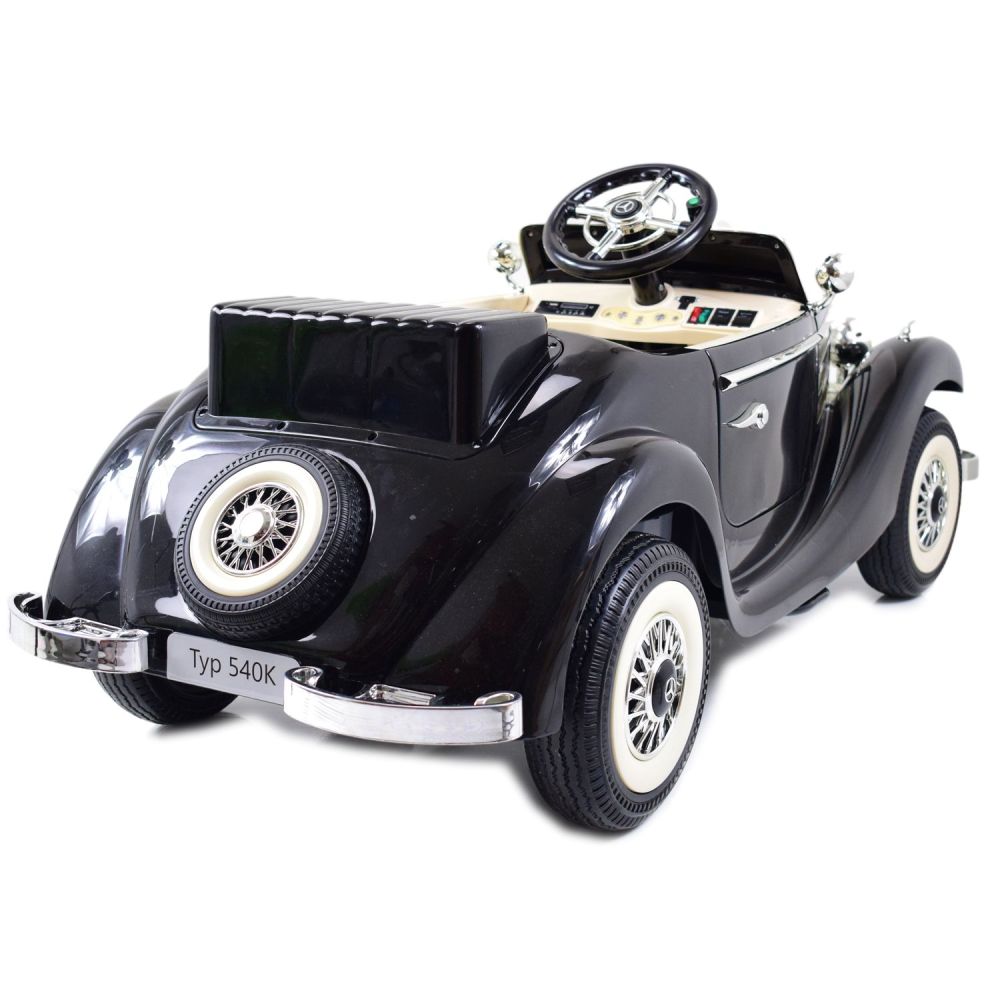 „MERCEDES“ RETRO TIPAS 540K VAIKAMS IR TĖVAMS, MINKŠTI EVA RATAI, MINKŠTA SĖDYNĖ, VISOS FUNKCIJOS / A200