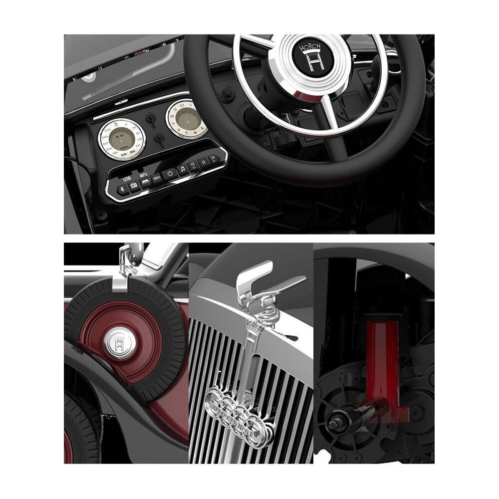 ORIGINALUS „AUDI HORCH“ VAIKAMS IR TĖVAMS, SKIRTAS IKI 100 KG, 2×200 W, 24 V/JE1005