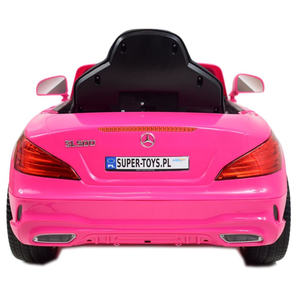 Mercedes SL500 Auto na akumulator dla dzieci Koła EVA Skóra Różowy