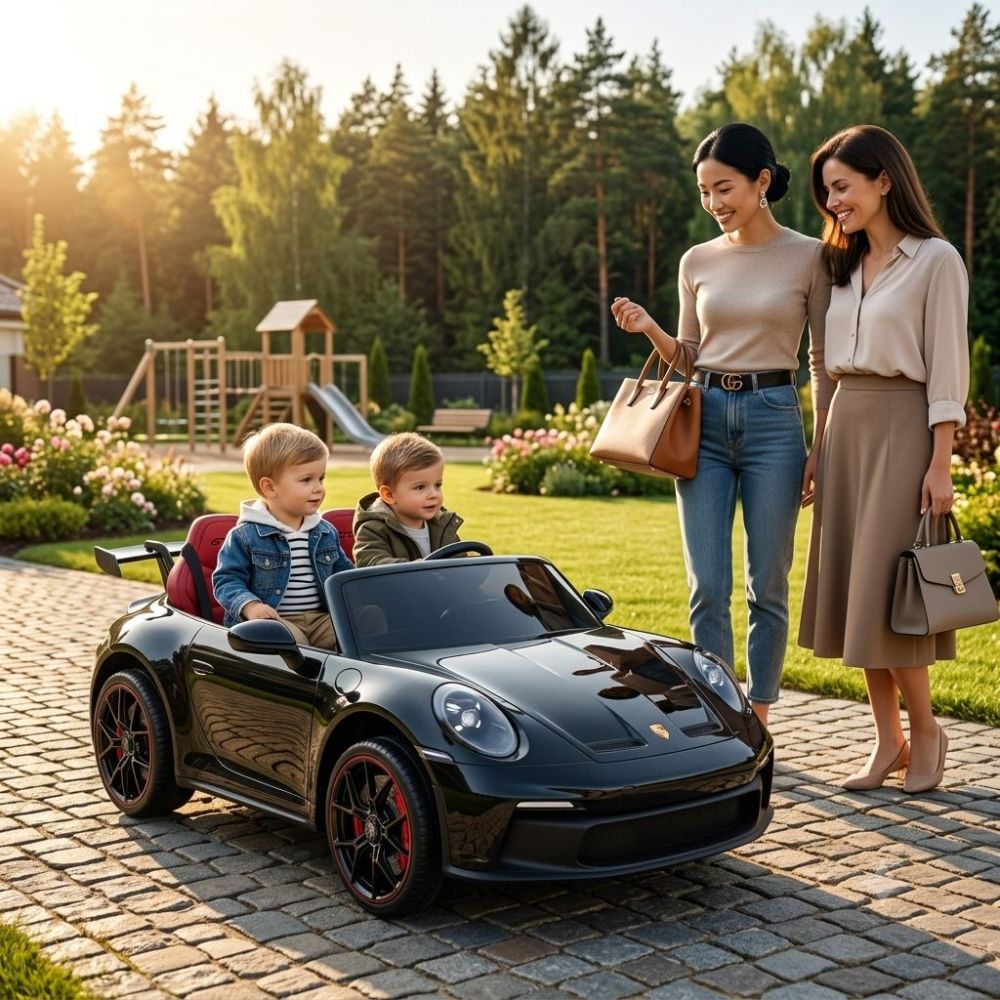 Milžiniškas „Porsche 911 GT3“ su 560 W, 24 V akumuliatoriumi, tyliais „MUTE“ varikliais, dažais / DK-P911