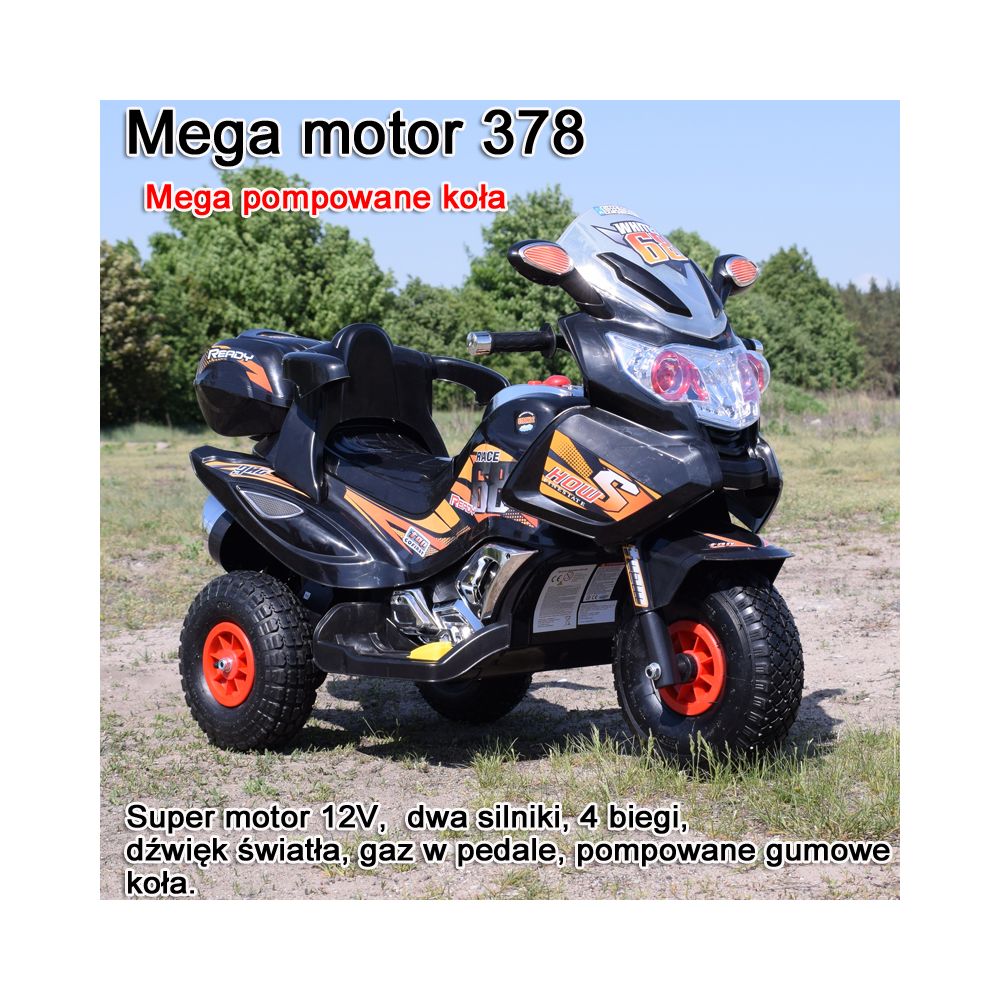 MEGA MOTOR 4 BIEGI,2 SILNIKI STRONG 2,OPARCIE, POMPOWANE KOŁA/ PB-378