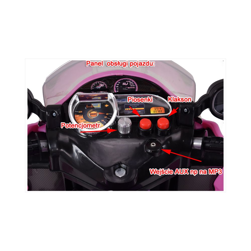 MOTOR ŚCIGACZ SUPERSTAR NEW DESIGN, DŹWIĘKI, ŚWIATŁA/WXE358D