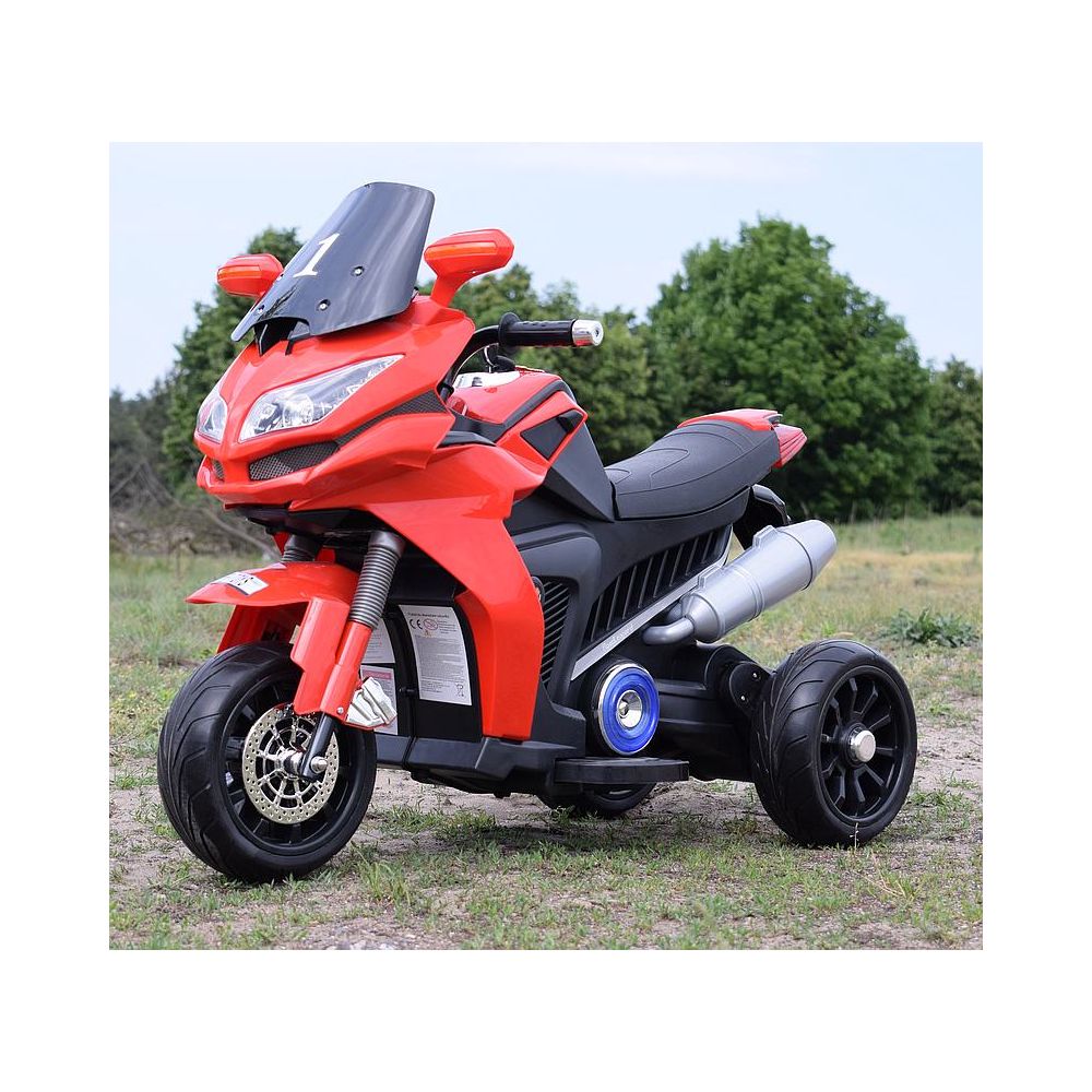 DUŻY MOTOR ŚCIGACZ Z SYMULACJĄ WYDECHU, MIĘKKIE KOŁA STRONG 2 EXCLUSIVE/6288A