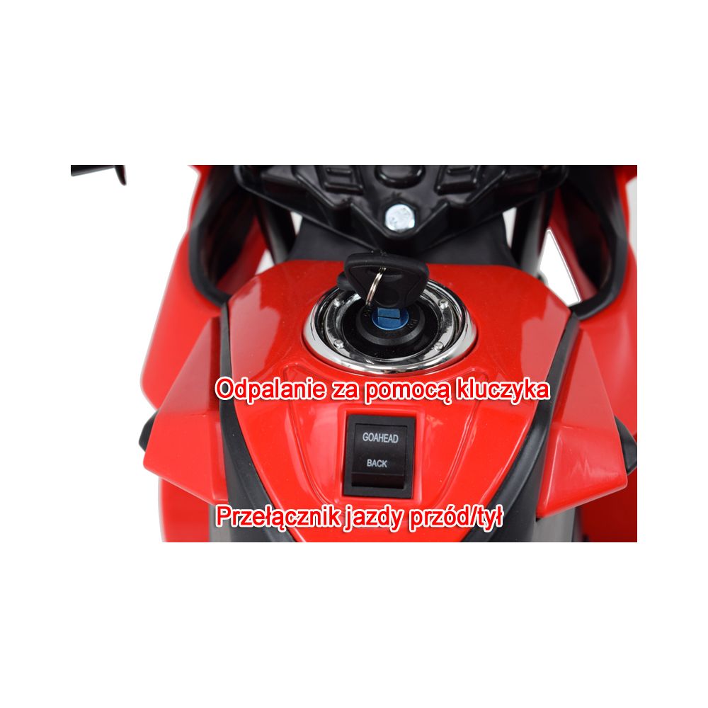DUŻY MOTOR ŚCIGACZ Z SYMULACJĄ WYDECHU, MIĘKKIE KOŁA STRONG 2 EXCLUSIVE/6288A