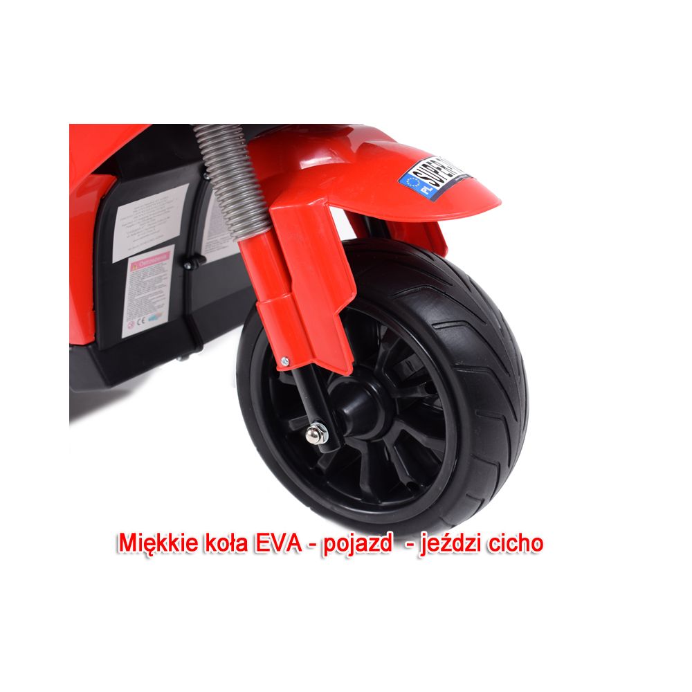 DUŻY MOTOR ŚCIGACZ Z SYMULACJĄ WYDECHU, MIĘKKIE KOŁA STRONG 2 EXCLUSIVE/6288A
