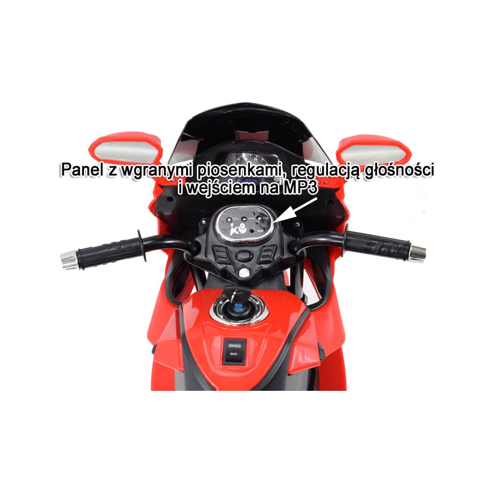 DUŻY MOTOR ŚCIGACZ Z SYMULACJĄ WYDECHU, MIĘKKIE KOŁA STRONG 2 EXCLUSIVE/6288A