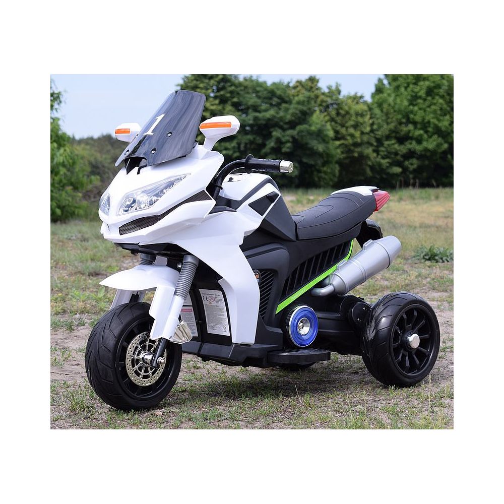 DUŻY MOTOR ŚCIGACZ Z SYMULACJĄ WYDECHU, MIĘKKIE KOŁA STRONG 2 EXCLUSIVE/6288A