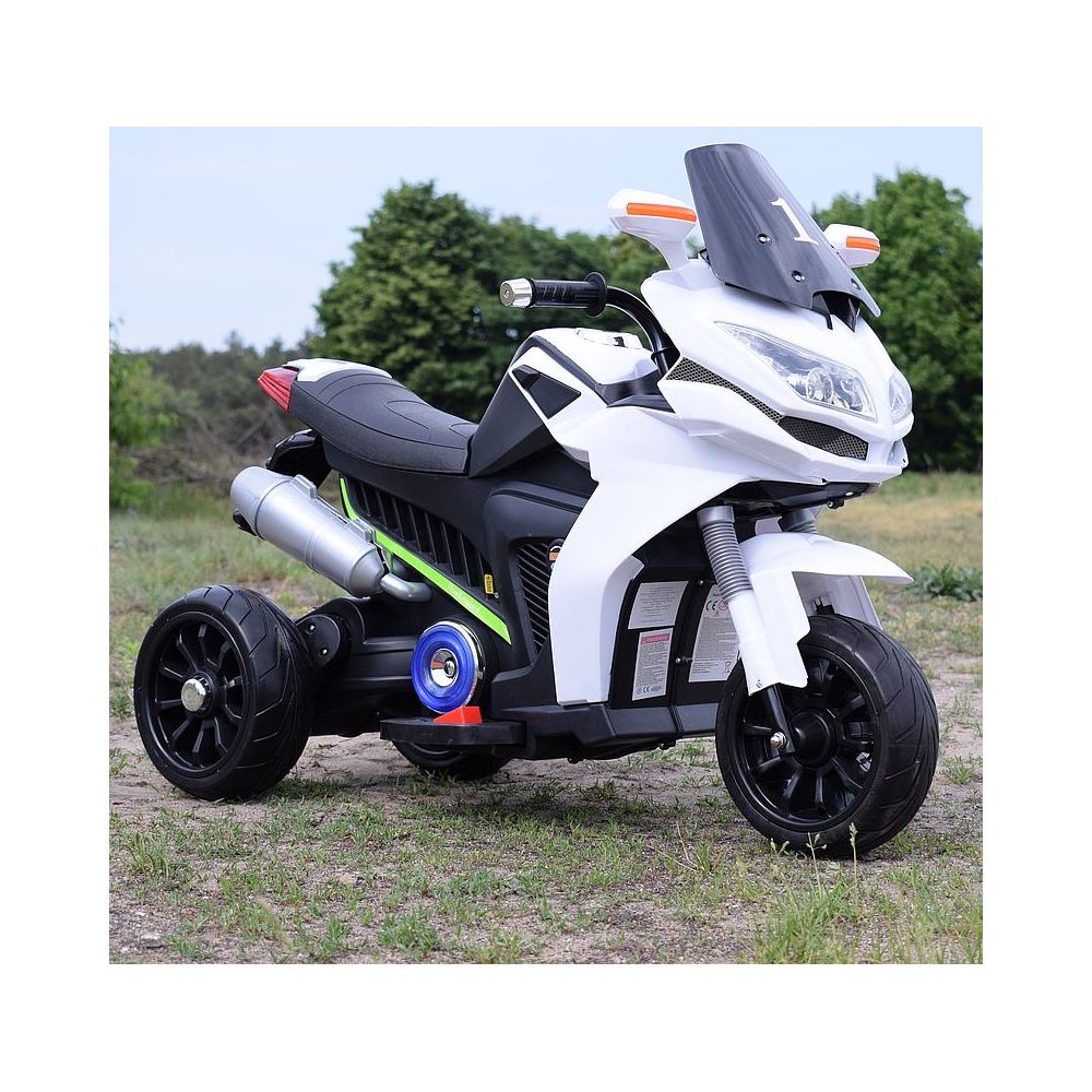 DUŻY MOTOR ŚCIGACZ Z SYMULACJĄ WYDECHU, MIĘKKIE KOŁA STRONG 2 EXCLUSIVE/6288A