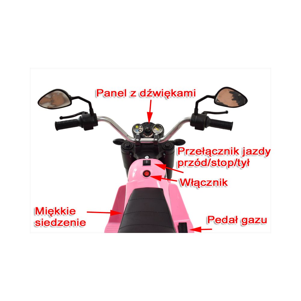 MOTOR CHOPPER – PIRMASIS VAIKO MOTOCIKLAS, MINKŠTA SĖDYNĖ/JC916