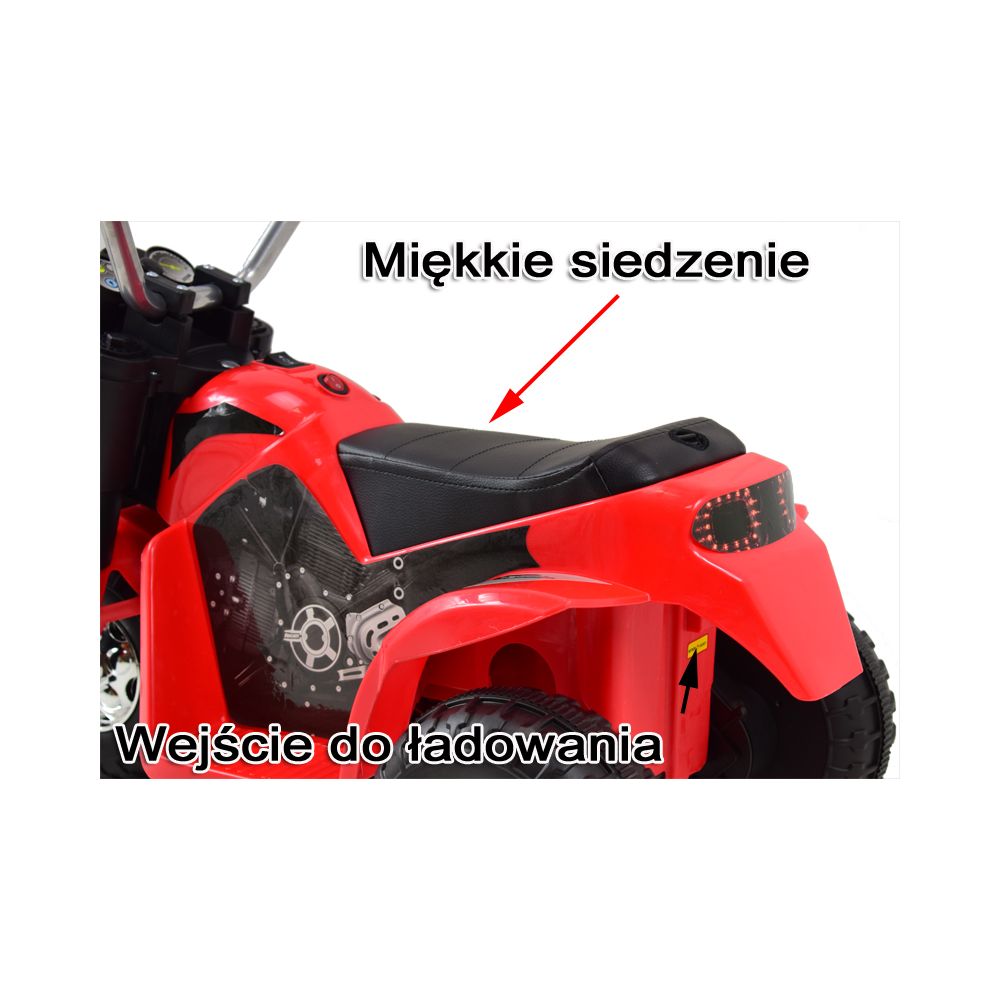 MOTOR CHOPPER - PIERWSZY MOTOREK DLA DZIECKA, MIĘKKIE SIEDZENIE/JC916