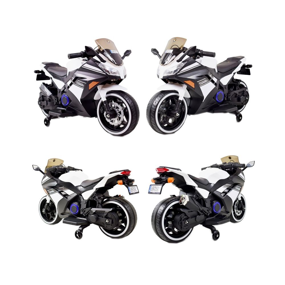 MEGA MOTOR LENKTYNIŲ MOTOCIKLAS STRONG 2 EXCLUSIVE, ŠVIESANČIOS RATAI, AKCELERATORIUS ANT RANKENĖLĖS, STABDYS/DLS07