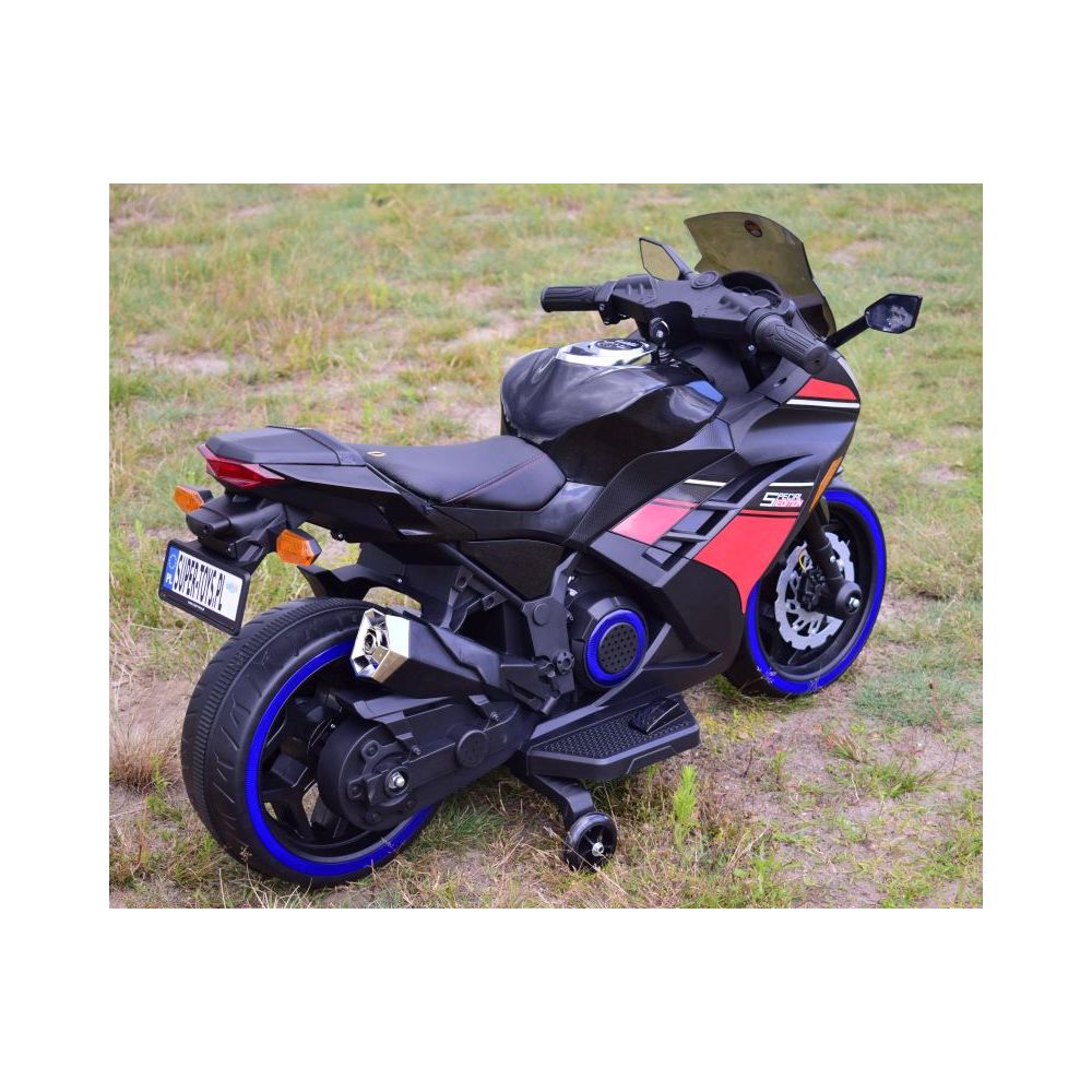 MEGA MOTOR STRONG 2 EXCLUSIVE lenktyninis motociklas, šviečiantys ratai, akceleratorius ant rankenos, stabdys/DLS07