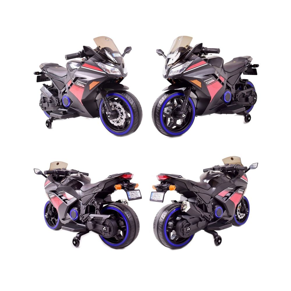MEGA MOTOR STRONG 2 EXCLUSIVE lenktyninis motociklas, šviečiantys ratai, akceleratorius ant rankenos, stabdys/DLS07