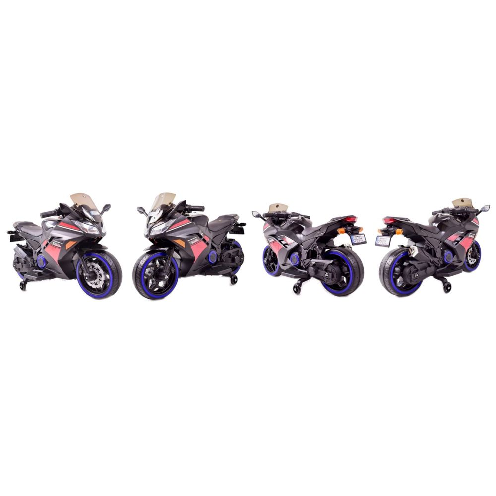 MEGA MOTOR STRONG 2 EXCLUSIVE lenktyninis motociklas, šviečiantys ratai, akceleratorius ant rankenos, stabdys/DLS07