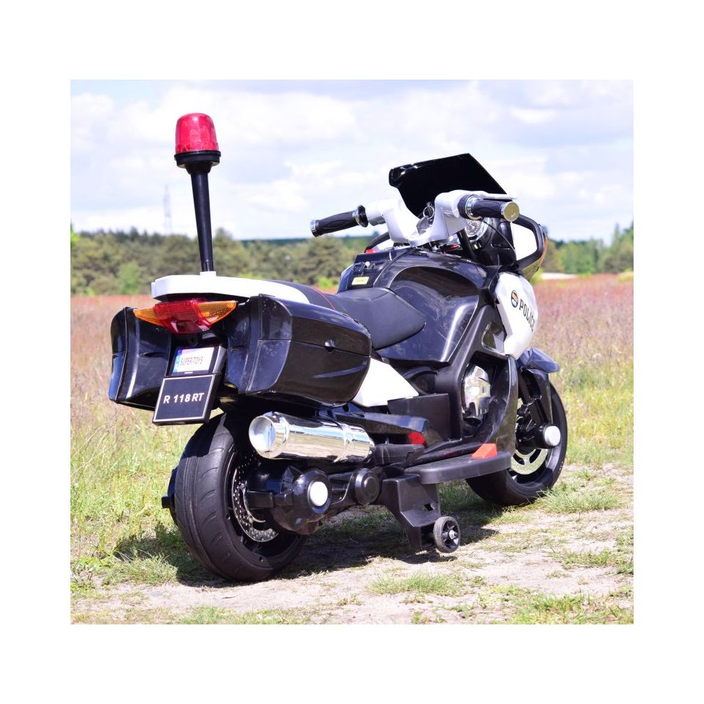NAJWIĘKSZY SUPER SZYBKI MOTOR ŚCIGACZ POLICYJNY 118, MIĘKKIE KOŁA, MIĘKKIE SIEDZENIE, GAZ W RĄCZCE, HAMULEC /HZB118
