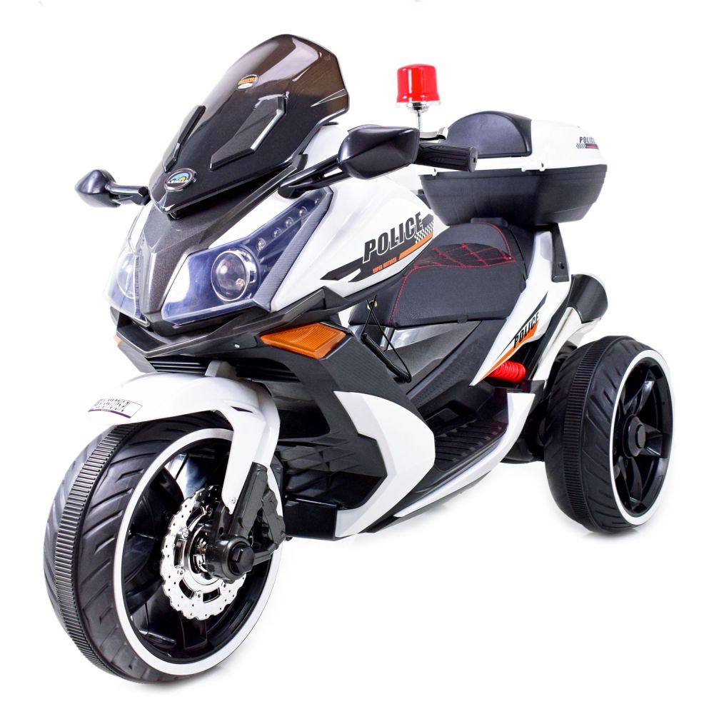 MILŽINIŠKAS POLICIJOS MOTOCIKLAS, SIRENOS GARSAS, MEGAFONAS, ŠVIESOS SIGNALAS, MINKŠTA SĖDYNĖ, AKCELERATORIUS/AK550