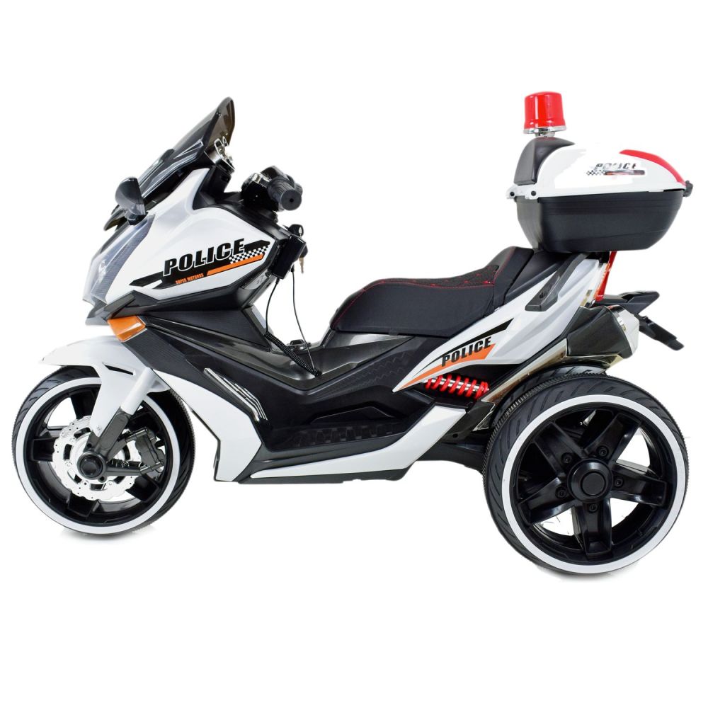 MILŽINIŠKAS POLICIJOS MOTOCIKLAS, SIRENOS GARSAS, MEGAFONAS, ŠVIESOS SIGNALAS, MINKŠTA SĖDYNĖ, AKCELERATORIUS/AK550