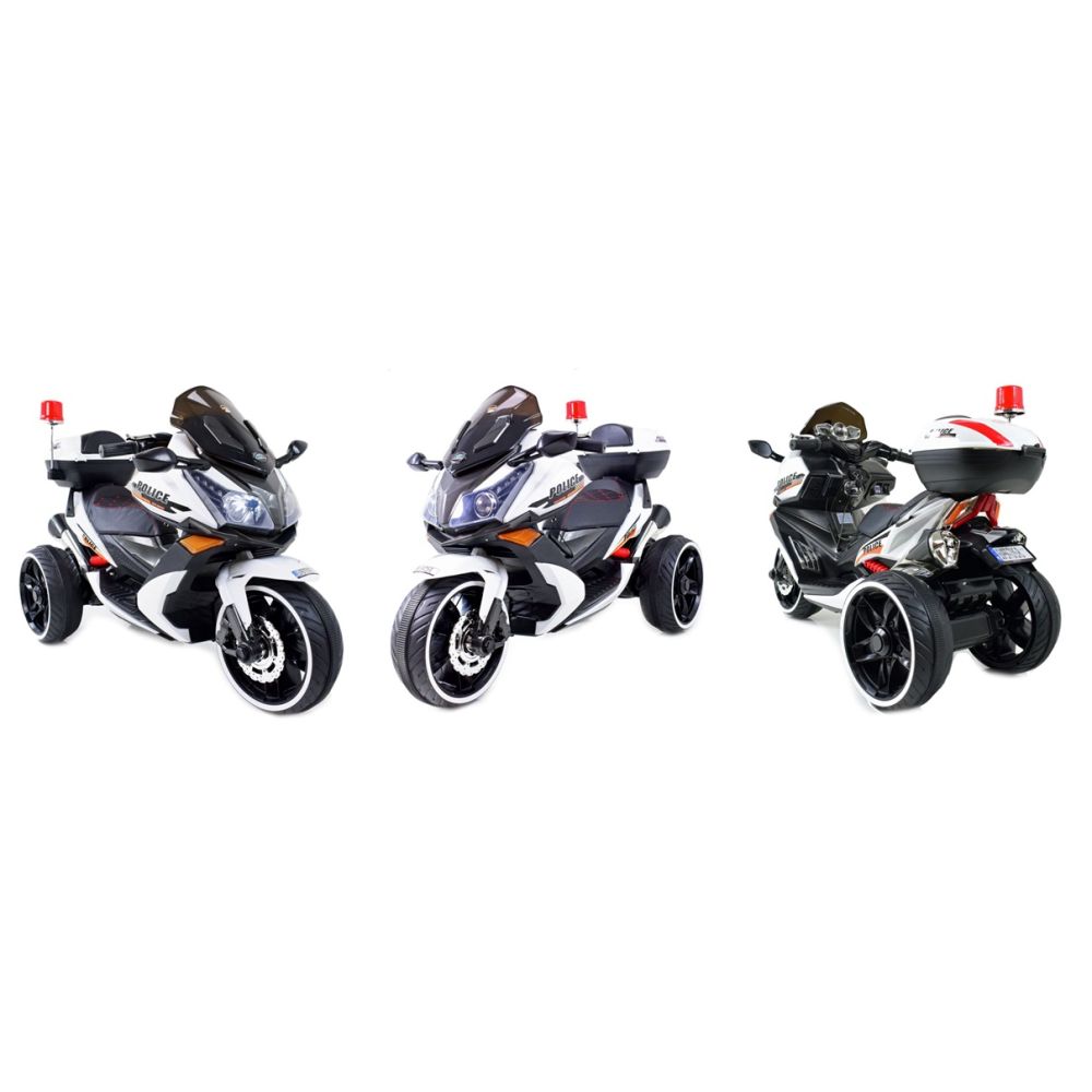 MILŽINIŠKAS POLICIJOS MOTOCIKLAS, SIRENOS GARSAS, MEGAFONAS, ŠVIESOS SIGNALAS, MINKŠTA SĖDYNĖ, AKCELERATORIUS/AK550