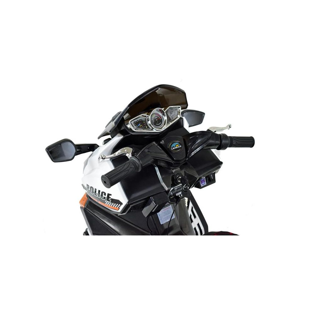 MILŽINIŠKAS POLICIJOS MOTOCIKLAS, SIRENOS GARSAS, MEGAFONAS, ŠVIESOS SIGNALAS, MINKŠTA SĖDYNĖ, AKCELERATORIUS/AK550