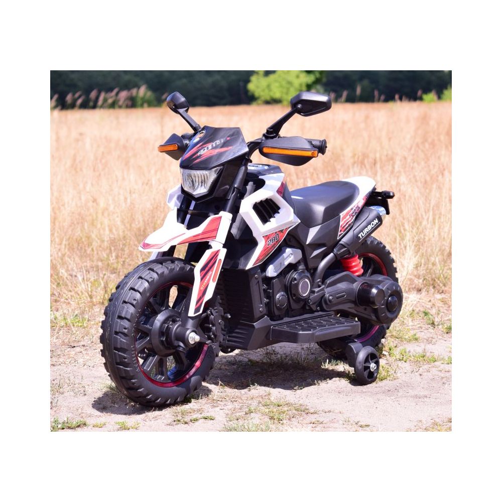 NAJNOWSZY PIERWSZY AKUMULATOROWY MOTOREK CROSSOWY TURBON, MIĘKKIE SIEDZENIE, GAZ W RĄCZCE, HAMULEC/DLS09-HAND