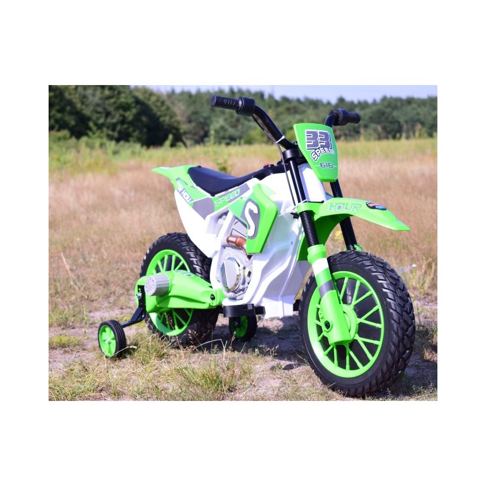 MEGA MOTOR ENDURO – MINKŠTI RATAI, AMORTIZATORIUS, 12 V, KOVERIS, AUKŠTOS KOKYBĖS / XMX616