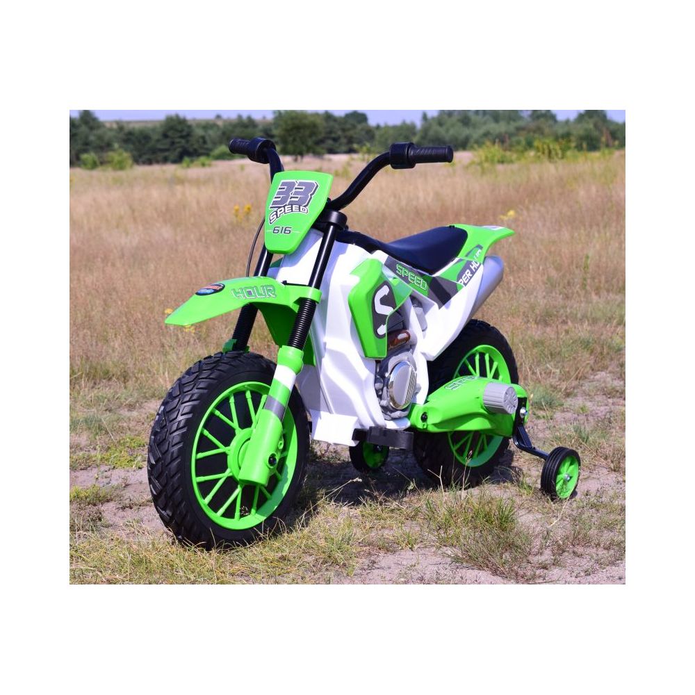 MEGA MOTOR ENDURO – MINKŠTI RATAI, AMORTIZATORIUS, 12 V, KOVERIS, AUKŠTOS KOKYBĖS / XMX616