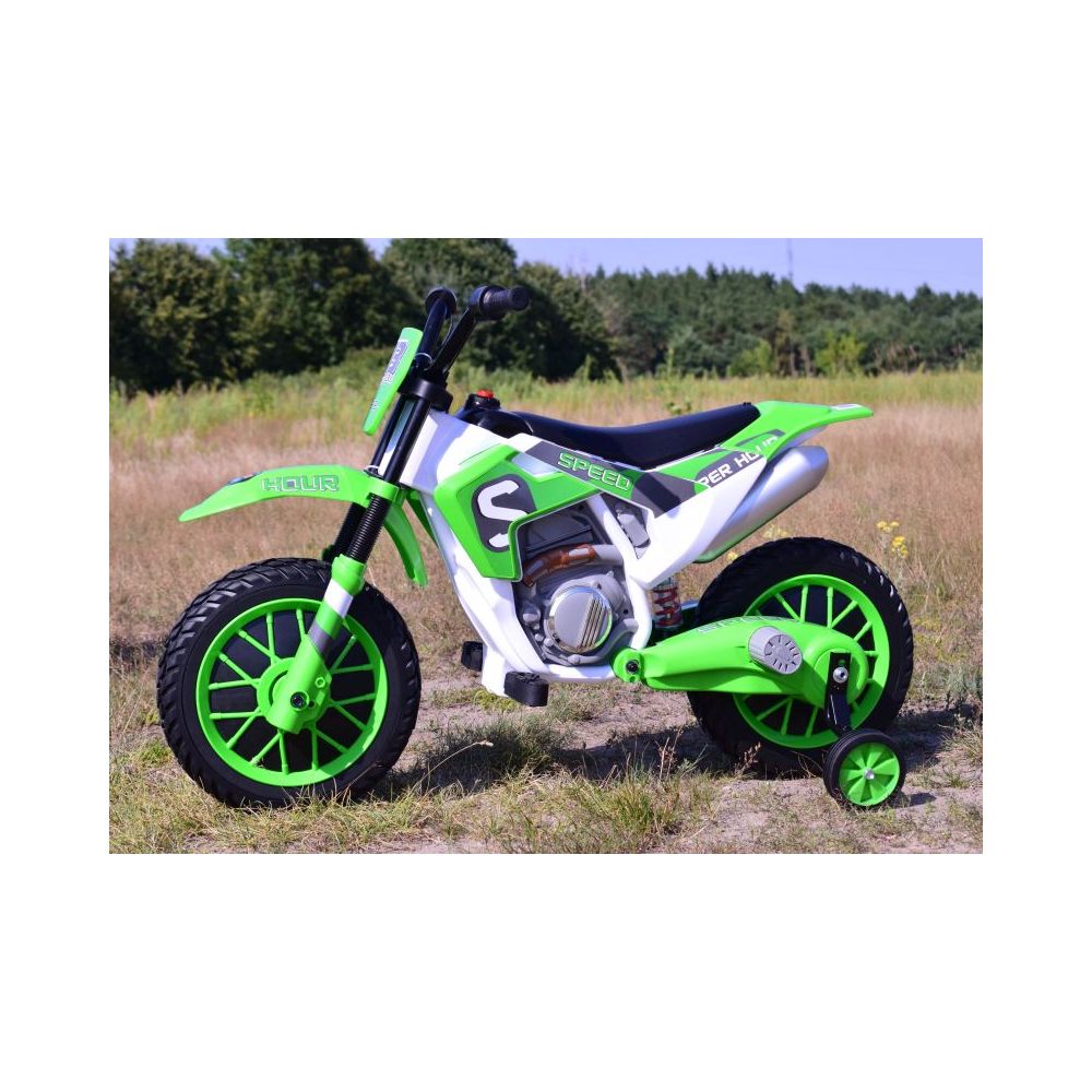 MEGA MOTOR ENDURO – MINKŠTI RATAI, AMORTIZATORIUS, 12 V, KOVERIS, AUKŠTOS KOKYBĖS / XMX616