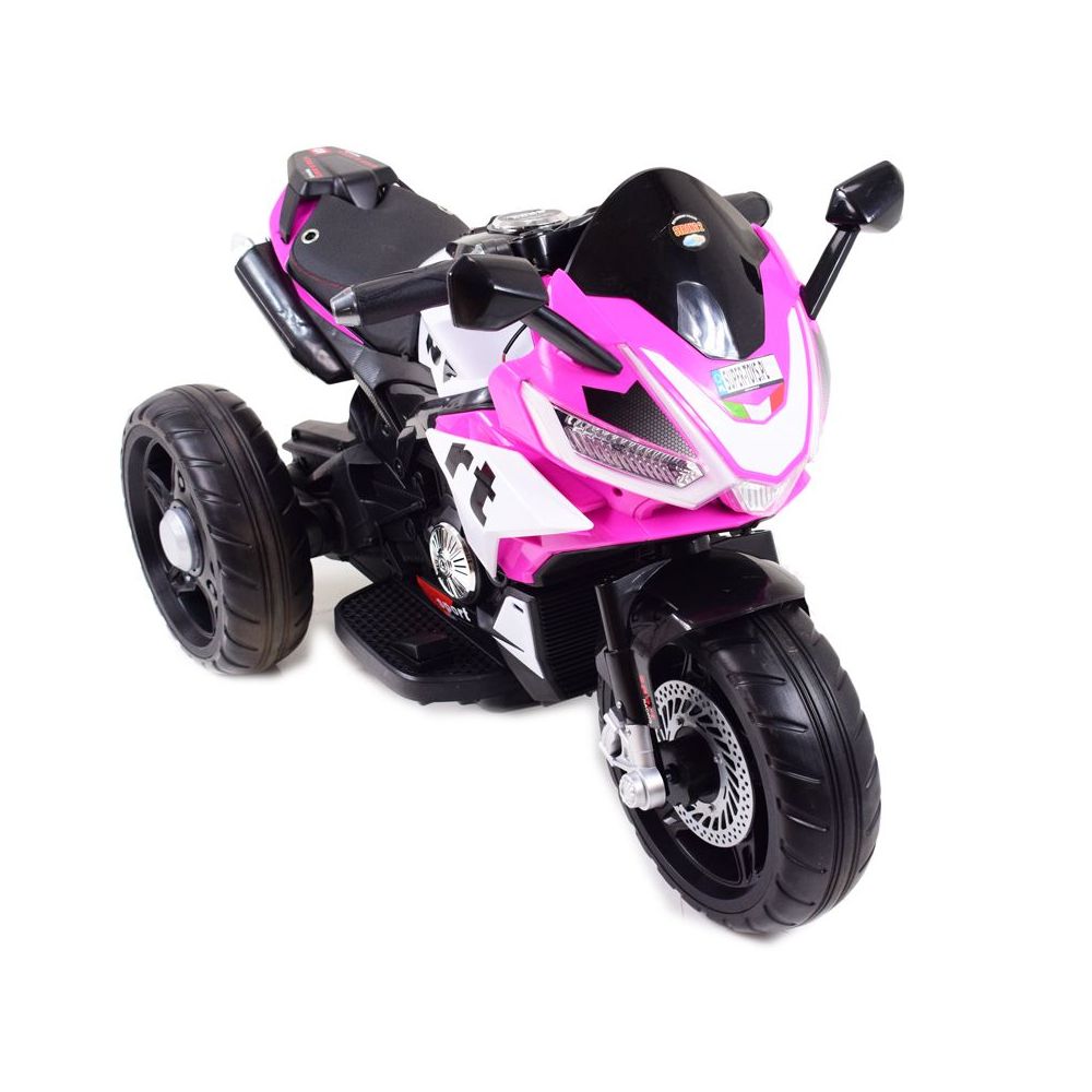 „MEGA MOTOR“ 3 RATŲ SPORTINIS, DU VARIKLIAI, MINKŠTI RATAI, MINKŠTA SĖDYNĖ, AKCELERATORIUS RANKENĖJE/FB6886