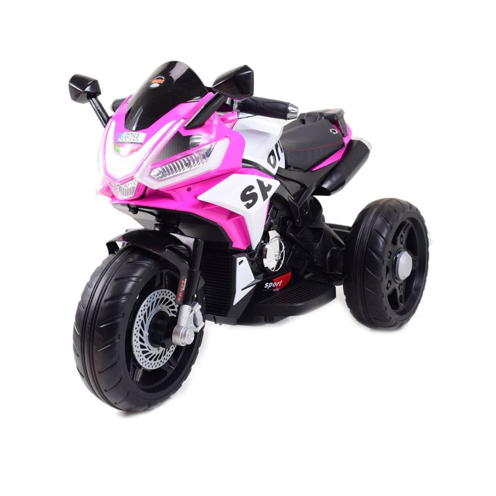 „MEGA MOTOR“ 3 RATŲ SPORTINIS, DU VARIKLIAI, MINKŠTI RATAI, MINKŠTA SĖDYNĖ, AKCELERATORIUS RANKENĖJE/FB6886