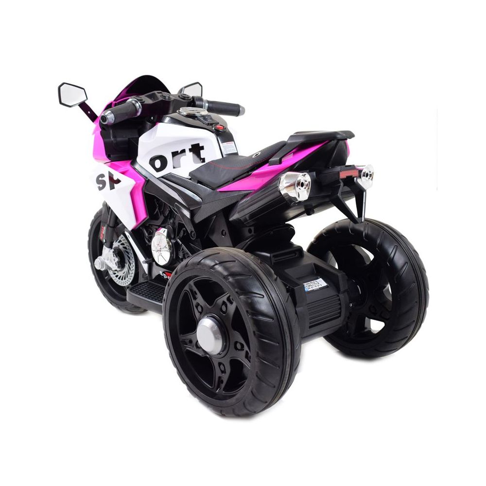 „MEGA MOTOR“ 3 RATŲ SPORTINIS, DU VARIKLIAI, MINKŠTI RATAI, MINKŠTA SĖDYNĖ, AKCELERATORIUS RANKENĖJE/FB6886