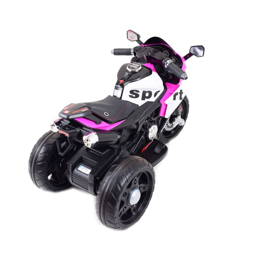 „MEGA MOTOR“ 3 RATŲ SPORTINIS, DU VARIKLIAI, MINKŠTI RATAI, MINKŠTA SĖDYNĖ, AKCELERATORIUS RANKENĖJE/FB6886