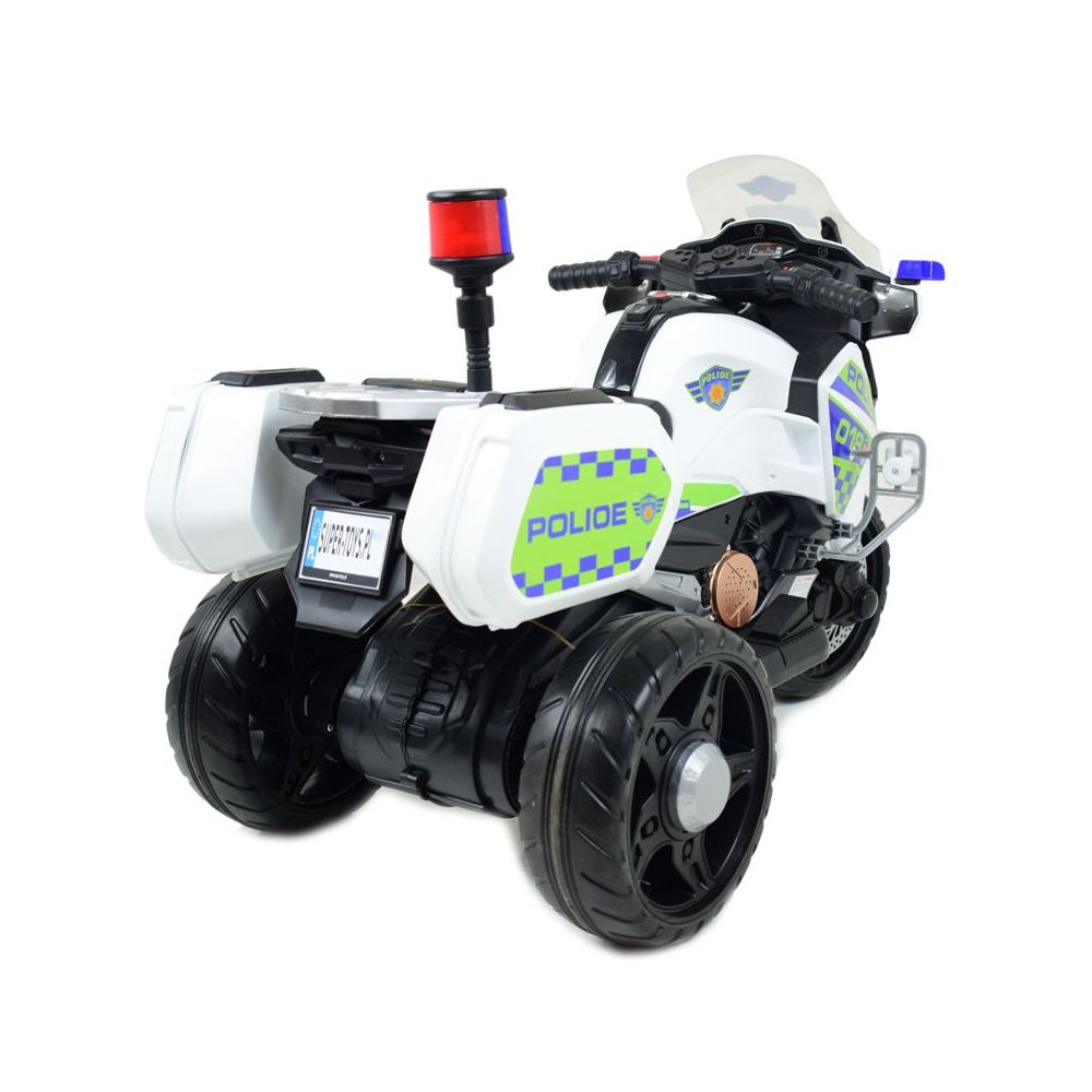 SZYBKI MOTOR POLICYJNY Z KOGUTEM, MIĘKKIE KOŁA, DŹWIĘKI, DWA SILNIKI, PILOT/NT5188
