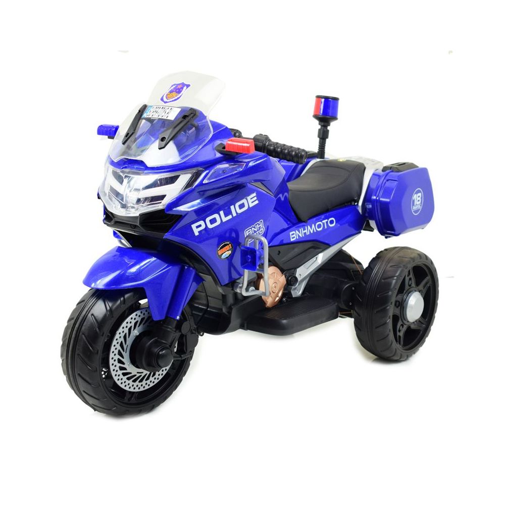 SZYBKI MOTOR POLICYJNY Z KOGUTEM, MIĘKKIE KOŁA, DŹWIĘKI, DWA SILNIKI, PILOT/NT5188