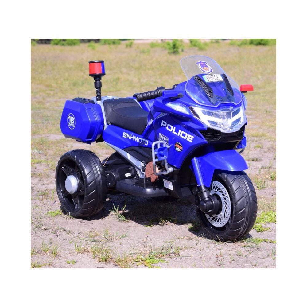 SZYBKI MOTOR POLICYJNY Z KOGUTEM, MIĘKKIE KOŁA, DŹWIĘKI, DWA SILNIKI, PILOT/NT5188