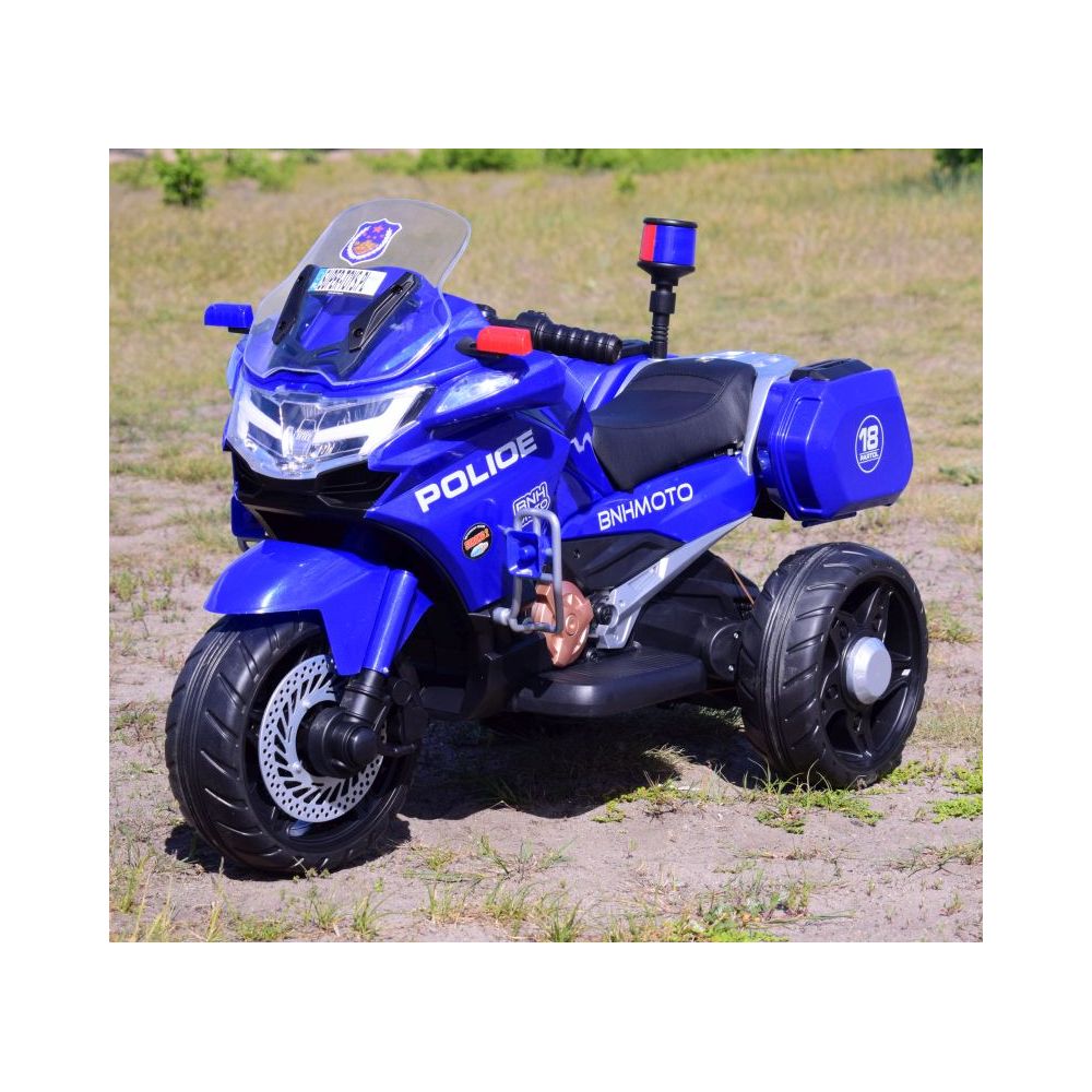 SZYBKI MOTOR POLICYJNY Z KOGUTEM, MIĘKKIE KOŁA, DŹWIĘKI, DWA SILNIKI, PILOT/NT5188