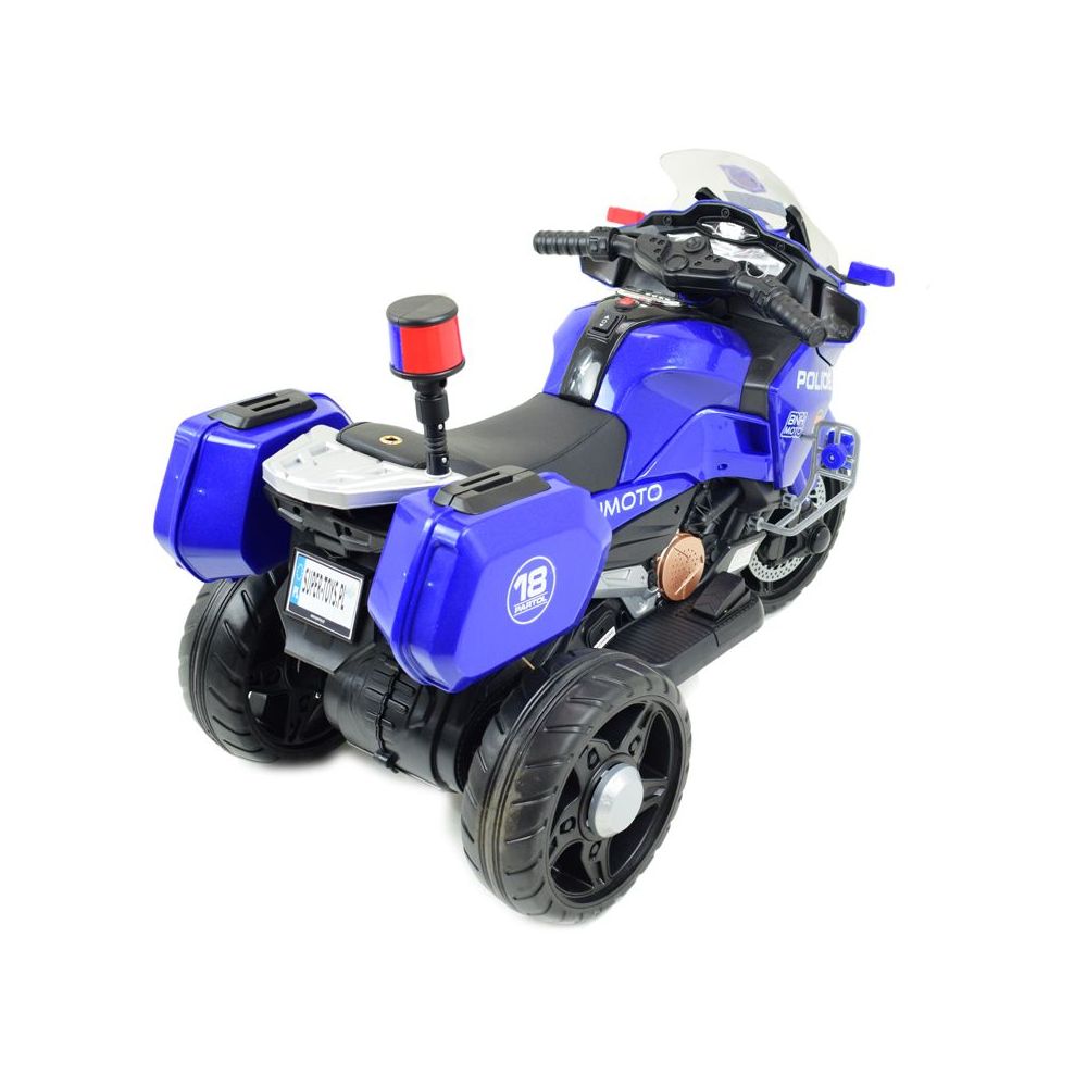 GREITAS POLICIJOS MOTOCIKLAS SU ŠVIESOS SIGNALU, MINKŠTI RATAI, GARSO EFEKTAI, DU VARIKLIAI, NUOTOLINIO VALDYMO PULTAS/NT5188