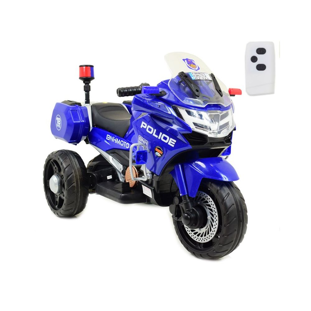 SZYBKI MOTOR POLICYJNY Z KOGUTEM, MIĘKKIE KOŁA, DŹWIĘKI, DWA SILNIKI, PILOT/NT5188