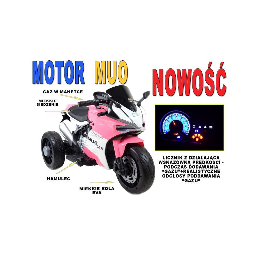 SUPER MOTOR LENKTYNIŲ MOTOCIKLAS „MUO“ – TIKRO SPIDOMETRO IMITACIJA, REALISTIŠKI GARSAI/959-3