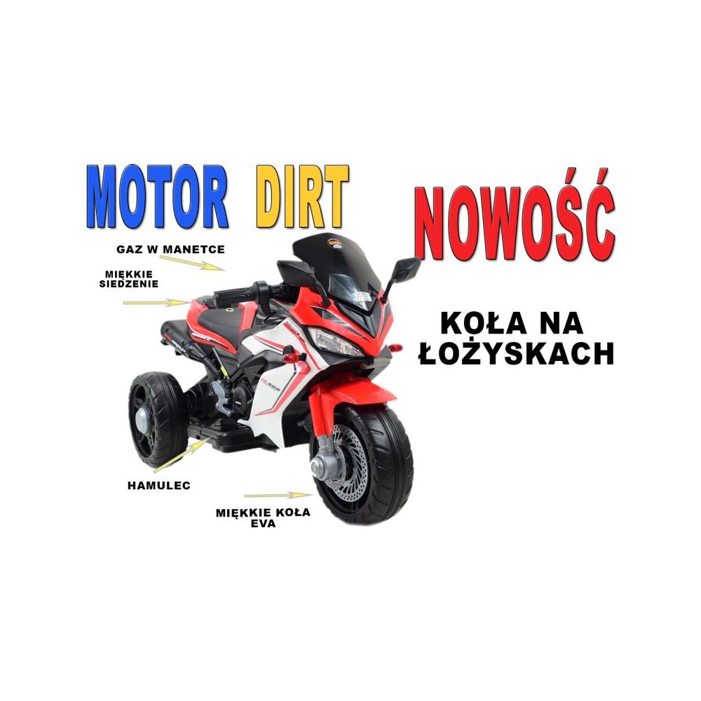 ŚCIGACZ "DIRT" - GAZ W MANETCE, MIĘKKIE KOŁA FULL OPCJA/TK400