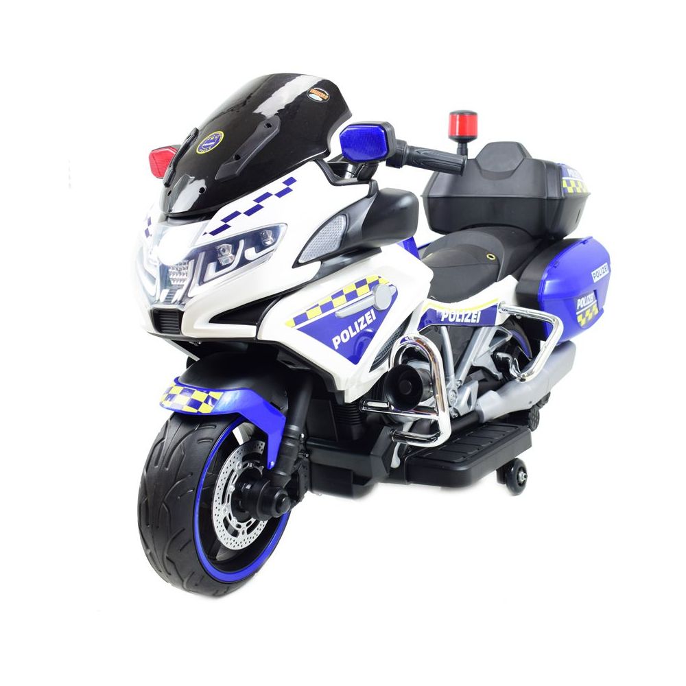 MILŽINIŠKAS SUPER MOTOCIKLAS POLICIJOS LENKTYNINIS MOTOCIKLAS, MINKŠTI RATAI, MINKŠTA SĖDYNĖ, AKCELERATORIUS RANKENĖJE, STABD