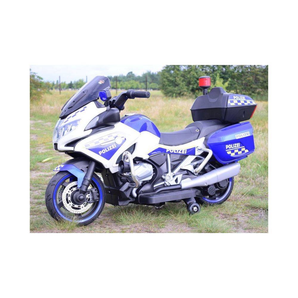MILŽINIŠKAS SUPER MOTOCIKLAS POLICIJOS LENKTYNINIS MOTOCIKLAS, MINKŠTI RATAI, MINKŠTA SĖDYNĖ, AKCELERATORIUS RANKENĖJE, STABD