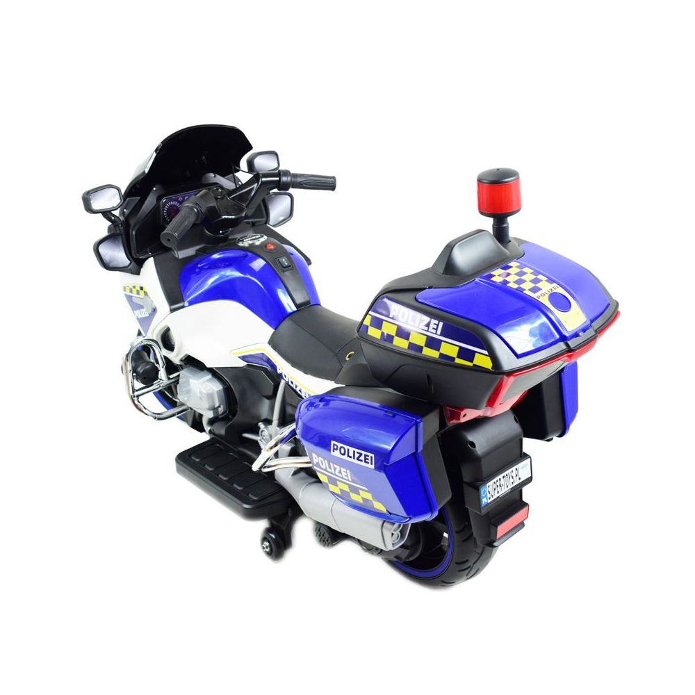 MILŽINIŠKAS SUPER MOTOCIKLAS POLICIJOS LENKTYNINIS MOTOCIKLAS, MINKŠTI RATAI, MINKŠTA SĖDYNĖ, AKCELERATORIUS RANKENĖJE, STABD