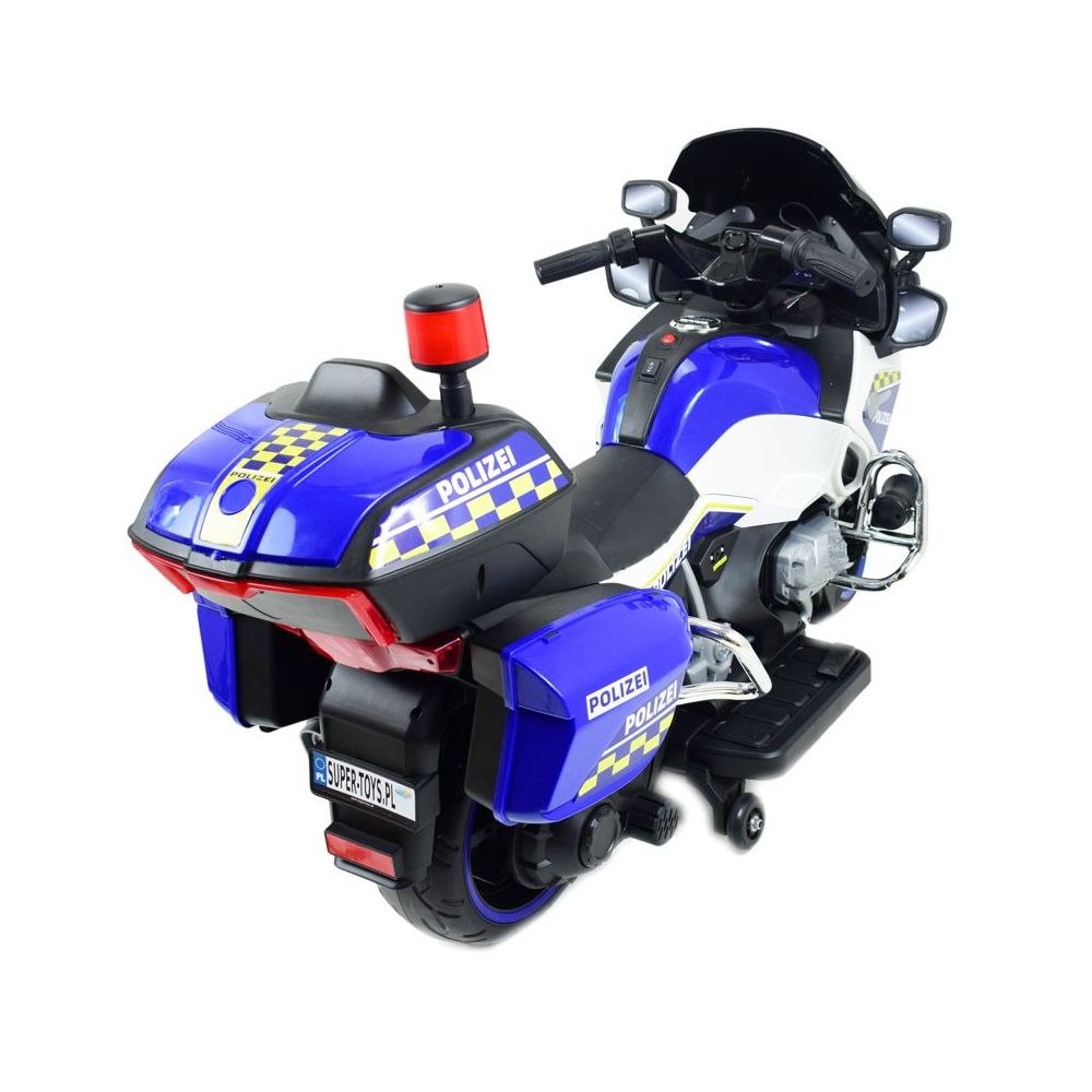 MILŽINIŠKAS SUPER MOTOCIKLAS POLICIJOS LENKTYNINIS MOTOCIKLAS, MINKŠTI RATAI, MINKŠTA SĖDYNĖ, AKCELERATORIUS RANKENĖJE, STABD